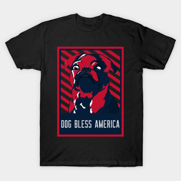 Dog Bless America T-Shirt by Sanworld